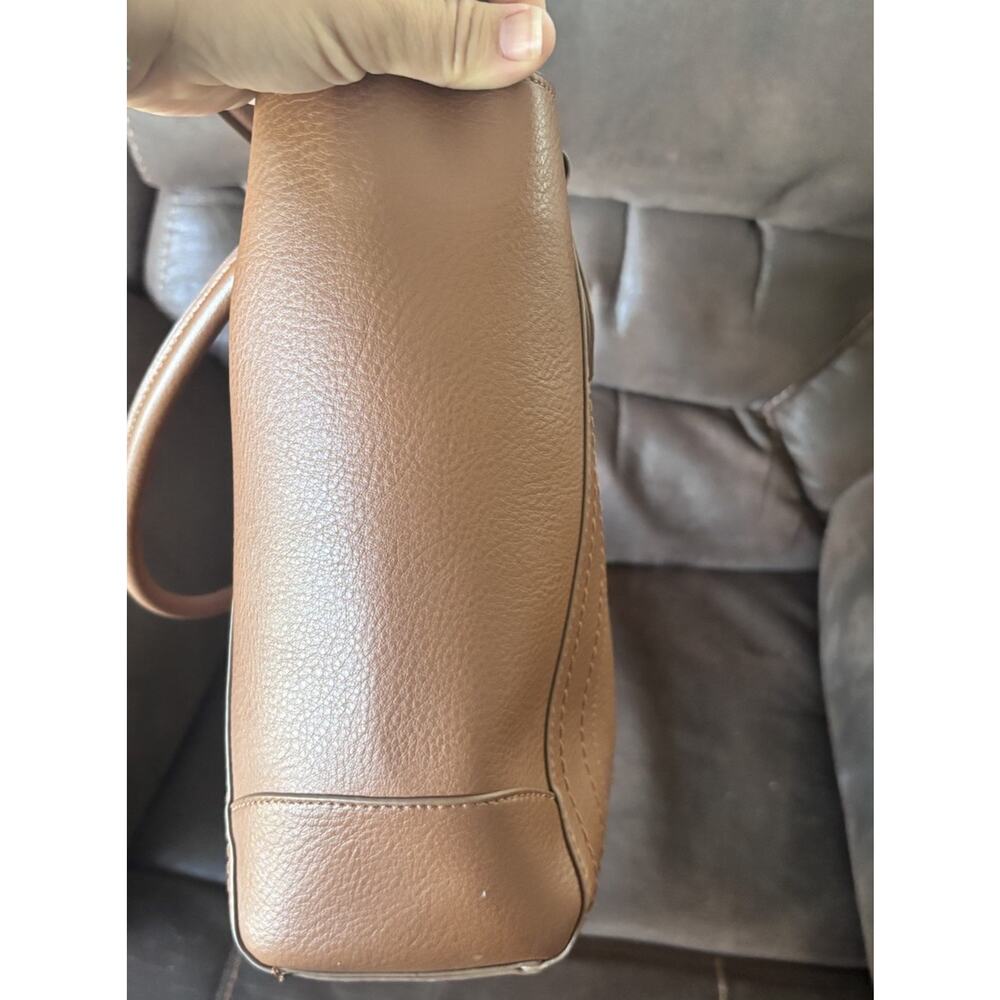 Frye Tote Bag Vegan Leather Camel Brown Large Oversized Carryall Faux Leather - Picture 7 of 11